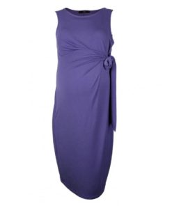 Lilac Sash Tie Draped Dress by 9months for Female