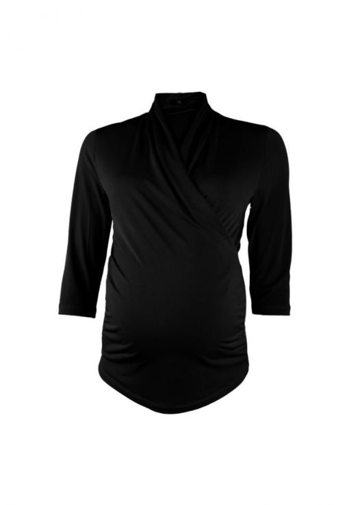 Black Crossover Neck Top by 9months for Female