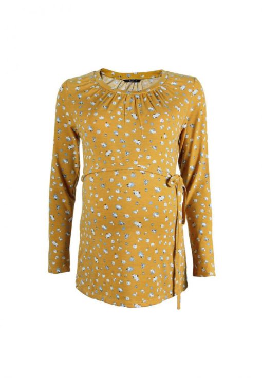 Mustard L/S Self-Tie Top by 9months for Female