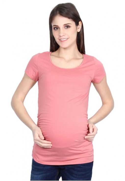 Pink Perfect Fit S/S Round Neck Top by 9months for Female