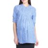 Blue Front Pleated Shirt by 9months for Female