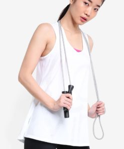 Side Slit Graphic Logo Flare Layered Tank Top by Calvin Klein for Female