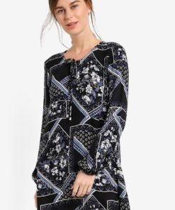 Printed Tie Neck Tunic by Dorothy Perkins for Female