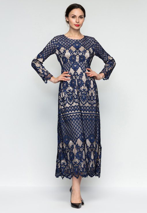 Regal Baroque Allover Lace Dress by Era Maya for Female