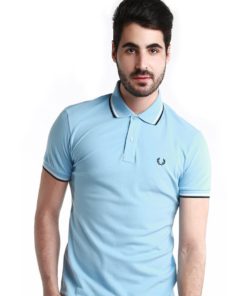 Twin Tipped Sky Blue Polo Shirt by Fred Perry Green Label for Male