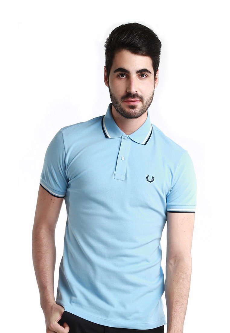 Twin Tipped Sky Blue Polo Shirt – Fred Perry Green Label – 402.00 ...