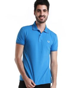 Twin Tipped Blue Polo Shirt by Fred Perry Green Label for Male