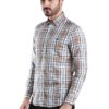Brown Checkers Long Sleeve Shirt by Fred Perry Green Label for Male