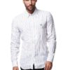 White Long Sleeve Shirt with Multi Striped by Fred Perry Green Label for Male