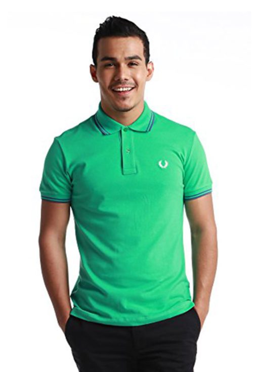 Twin Tipped Green Polo Shirt by Fred Perry Green Label for Male