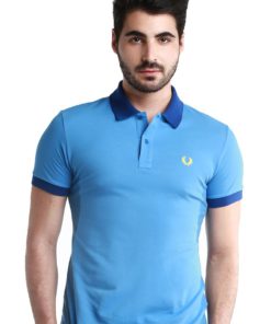 Special UnderCollar Blue Polo Shirt by Fred Perry Green Label for Male
