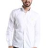 White Long Sleeve Shirt with Neon ""laurel"" by Fred Perry Green Label for Male
