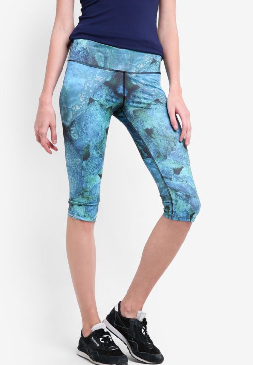 Active Capris In Aquatic Print by Funfit for Female