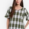 Checkered Short Sleeve Top by Geb. for Female