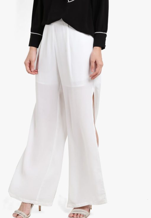 High Slit Wide Leg Pants by KLEEaisons for Female
