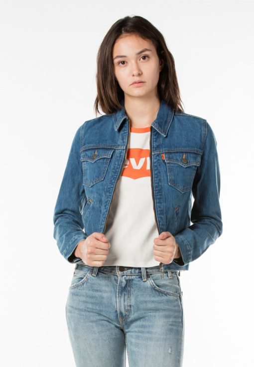 Levi's Orange Tab Zip Front Trucker Jacket by Levi's for Female