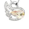 LOVENGIFTS Swarovski Swan Princess Pendant Necklace (Gold) by LOVENGIFTS for Female