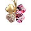 LOVENGIFTS Swarovski Lucky Pendant Necklace 18K Gold (Pink) by LOVENGIFTS for Female