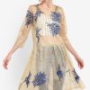 Metallic Embroidered Dress by Mango for Female
