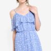 Petite Blue Floral Playsuit by Miss Selfridge for Female