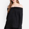 Black Bardot Neck Shirt by New Look for Female