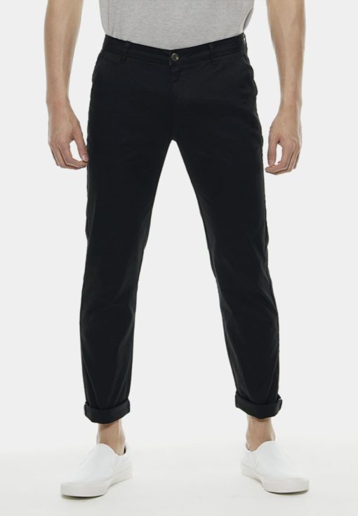 Slim Fit Chinos Trouser In Black by Private Stitch for Male