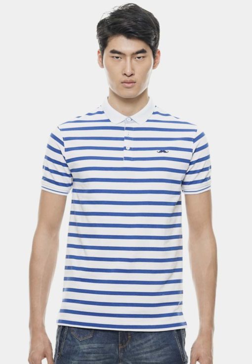 Basic Royal Blue Tiny Striped with Signature Moustache by Private Stitch for Male