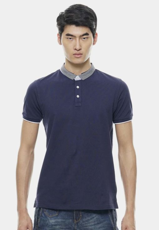 Small Woven Collar Basic Polo Tees by Private Stitch for Male