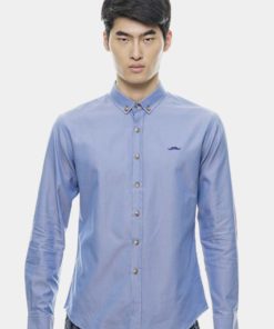 Signature Moustache Long Sleeve Collar Shirt by Private Stitch for Male