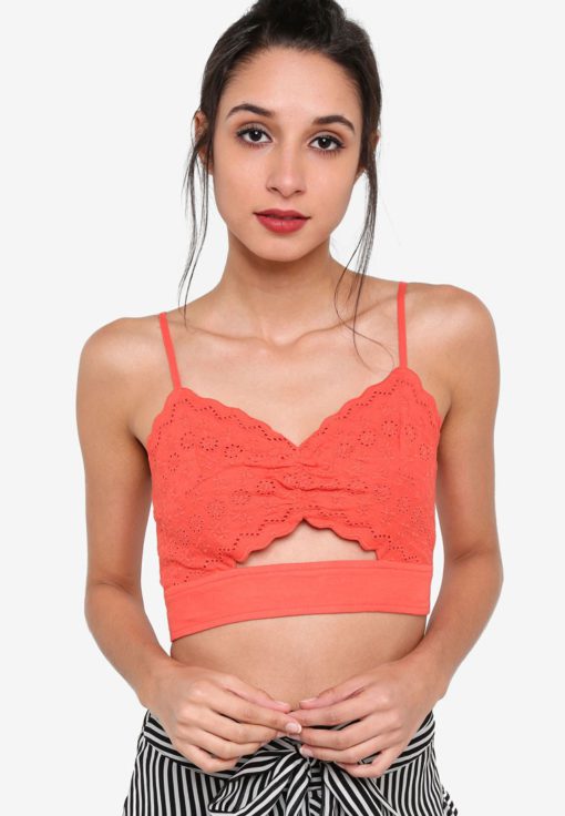 Broidere Cutout Bralet by TOPSHOP for Female