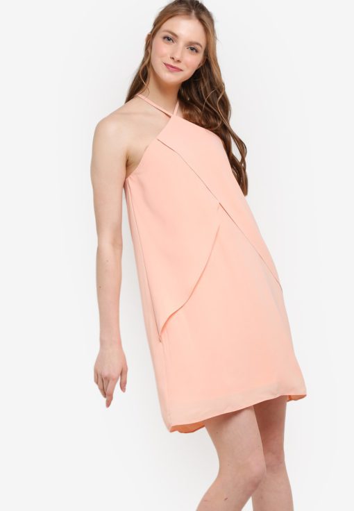 Love Halter Neck With Ruffle Dress by ZALORA for Female